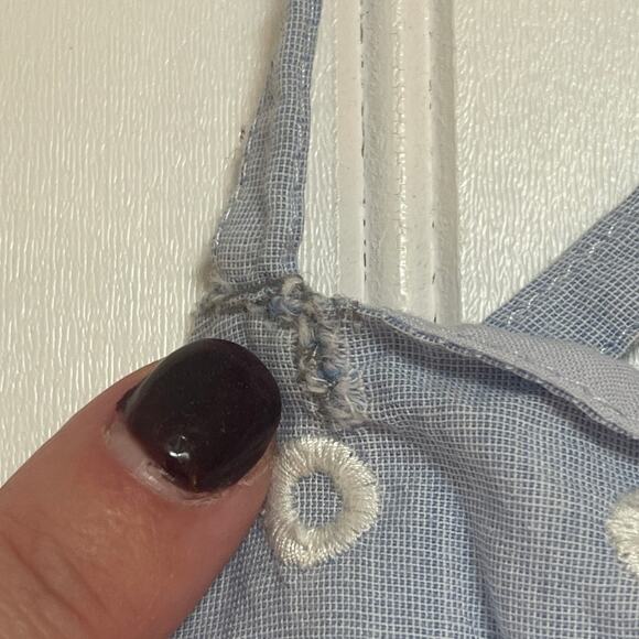 Mini Boden Multi Trim Detail Dress Chambray Flowy - Size Girl's 8 READ - Picture 3 of 7